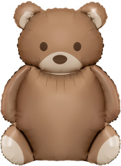 Шар (35"/89 см) Фигура, Мишка, Сатин, 1 шт. в уп.